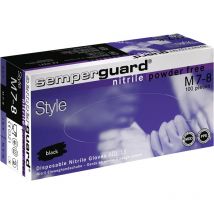 Gants jetables Semperguard Nitril Style taille xl noir nitrile en 388, en 374, en 455 cat. iii 90 Stück / Box