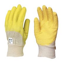 Gant de travail Eurotechnique enduit latex crêpé gris jaune T10 coverguard 3800