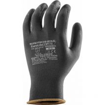 Gants Manutention eurolite 13P110 polyester noir end pu noir Taille 6