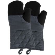 5five Simply Smart - 2 gants de cuisine textile néoprène noir et gris - 5five