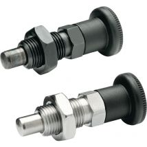Rastbolzen Gn 817 D1 12mm D2 M20 x 1,5mm L1 15mm Stahl,o.rastsperre,m.kontermut.