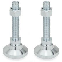 Ganter Norm elementi da piedi/piedini di livellamento con uso generico – gn 343.2 Piede diametro: 32 mm in acciaio zincato, Blu passivato 2 pezzi,