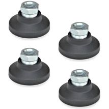 Ganter Norm elementi gn 343.3 – 60 a – da piedi M16, con filettatura femmina, Nero, 4 pezzi