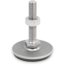 Otto Ganter Gmbh&co.kg - Ganter Norm Elementi Gn 41 – 40-d3 M10 – 80 Sk – Acciaio Inox Piedini Di Livellamento Gomma Aufvulka Nisiert, Argento