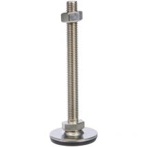 Ganter Normelemente gn 41-40-M10-100-D3-SK Piedini Regolabili in Acciaio Inossidabile Vulcanizzata, Argento, Gewinde d2: M10X100