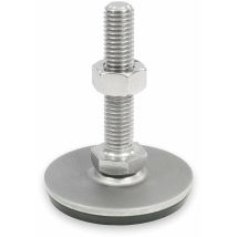 Ganter Norm elementi gn 41 – 50-D3 M8 – 50 sk – Acciaio Inox Piedini di livellamento Gomma aufvulka nisiert, Argento