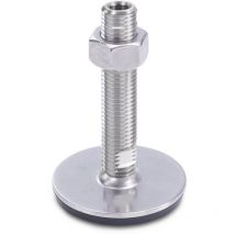 Ganter Norm elementi gn 41 – 60-D3 M16 – 75 uk – Acciaio Inox Piedini di livellamento Gomma aufvulka nisiert, Argento