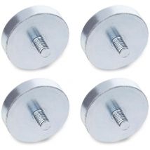 Otto Ganter Gmbh&co.kg - Ganter Norm elementi gn 50.3-10 ND M4 – Halte Magnete con filettatura esterna, argento, 4 pezzi