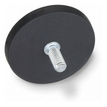 Ganter Norm elementi – Halte Magnete con gambo filettato e rivestimento in gomma, 1 pezzi, nero, gn 51.3-66 nd sw