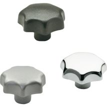 Poignée en étoile din 6336 avec douille taraudée plastique d1 50 mm d2 m 10 mm