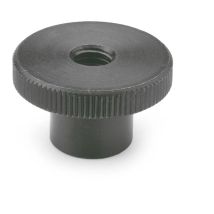Dado Alto Zigrinato Din466 D1 M 8mm D2 30mm Sta Marrone. Ganter (per 10)