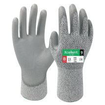 Gants 12-330 Polyester/pu Jauge 13 Anticoupure B Gris Taille 10- Sachet De 2 Paires - Xcellent