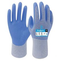 Gants 12-383 polyester/nitrile Jauge 13 anticoupure e bleu taille 7- la paire Xcellent