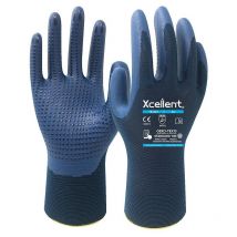 Gants 18-003 nylon/nitrile Jauge 18 bleu/noir taille 9 - la paire Xcellent