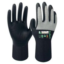 Gants 3030 polyamide carbon/nitrile Jauge 15 Dextérité grip noir/blanc taille 10- sachet de 12 paires Xcellent