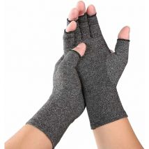 Gants anti-arthrite (1 paire) - Fournit chaleur et pression pour augmenter la circulation, réduire la douleur et favoriser la guérison (m, gris)