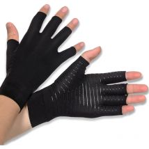 Gants Arthrose Sans Doigts Gants de Compression Cuivre pour Arthrite, Tendinite, Soulagement de la douleur rsi, Syndrome du Canal Carpien (m)