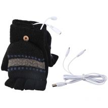 Gants chauffants USB pour femmes et hommes, mitaines complètes et demi-doigts, chauffe-mains d'hiver, gants pour ordinateur portable