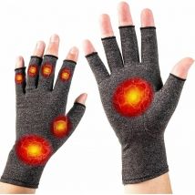 Gants d'arthrite, 1 paire de gants de compression pour rhumatoïde et arthrose, gants sans doigts pour soulager les symptômes de la douleur