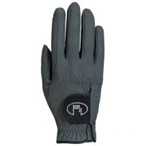 6, Blanc et blanc: Gants de course et de loisirs modèle Roeckl Lisboa avec renforts pour la prise sur les rênes et décoration Swarovski