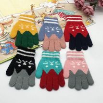 Gants de doigt pour enfants Automne Hiver Gants chauds Mitaines avec doublure en peluche Gants mignons Gant de ski, 3-8 ans, Ski Snowboard Jouer