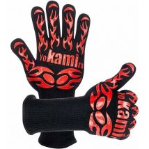 Gants de Four, Gant Cuisine Anti Chaleur Résistant, Longeur 35cm Gant de Cuisson pour bbq et Four, Pair de Gloves Barbecue Grill Grille