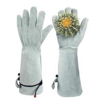 Gants de jardinage longs en cuir de vachette, gants anti-perforation, gants de protection du travail, gants de protection de jardin, chantier de