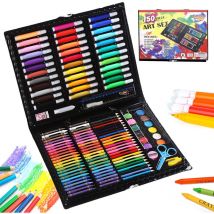Fournitures d'art, paquet de 150 ensembles de dessin, kits d'art de peinture, fournitures d'art pour filles, boîte d'art cadeau créative pour enfants