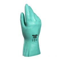 Gants de manutention Mapa ultranitril 485 taille 8, Résiste aux produits chimiques, 12 Paires, Vert ( Prix pour 12 Paires )