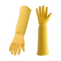 Gants de nettoyage à manches longues pour le jardinage, gants de protection respirants à imprimé floral (jaune, taille unique)