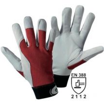 Gants de protection L+d Griffy 1706-10 Cuir souple avec revers de main en Interlock rouge en 388 risques mecaniques 211