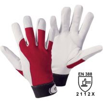 Gants de protection L+d Griffy 1706-11 Cuir souple avec revers de main en Interlock rouge en 388 risques mecaniques 211