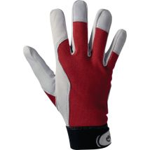 Gants De Protection Leipold Doehle 1706-8 Chevreau Nappa Avec Dos De La Main En Interlock Rouge En 388 Risques Mecaniqu