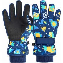 Gants de Ski pour Enfants Gants de Ski d'hiver Coupe-Vent imperméable Chaud pu épais Temps Froid Sports de Plein air Snowboard Ski pour garons et