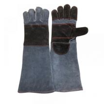 Gants de soudage 55 cm, gants anti-coupure et anti-morsure, isolation thermique et résistance aux hautes températures, rembourrage en cuir