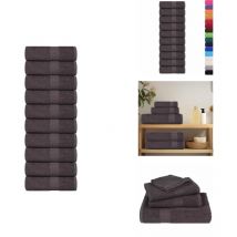 Gants de toilette 10 pcs anthracite 15x21cm 360 g/m² 100% coton - Gant De Toilette - Gants De Toilette - Serviette - Serviette De Bain