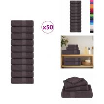 Gants de toilette 50 pcs anthracite 15x21cm 360 g/m² 100% coton - Gant De Toilette - Gants De Toilette - Serviette - Serviette De Bain