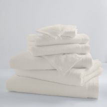 Lot de 6 Gants De Toilette Unis et Colorés Crème 16x21 cm