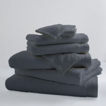 Lot de 6 Gants De Toilette Unis et Colorés Gris Foncé 16x21 cm