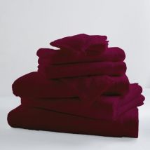Lot de 6 Gants De Toilette Unis et Colorés Prune 16x21 cm