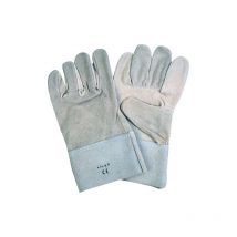 Gants de travail en croAte de cuir de vache extra renforcA de couleur gris naturel