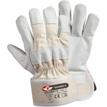 Gants de travail en cuir 5 paires taille 9 - Gants robustes de haute qualité pour la construction et le jardinage, gants de protection en cuir de