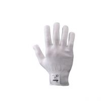 Gants de travail plumes flexy noirs en fil a lastique polyurA thane blanc taille 7