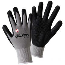 Gants de travail Taille: 9, l l+d Worky nitril grid 1167-9 1 paire(s) - noir, gris