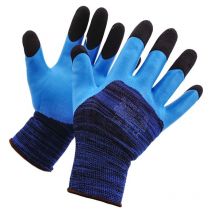 Gants De Travail Vers Les Doigts Du Latex Noir Rugueux. 11