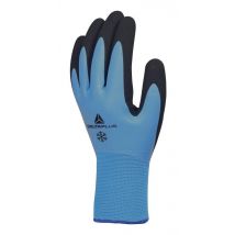 Delta Plus - gants 100% acrylique main toute enduite latex bleu clair - VV736BL0 T10