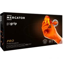 Gant nitrile orange xl non poudré boite de 50 gants Mecator Gogrip