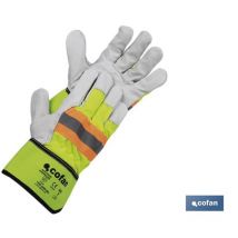 Blister gant de boeuf américain jaune fluor taille 9 vente unitaire