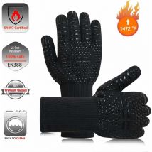 Gants isolés résistants à la chaleur pour micro-ondes bbq No. 1 32 cm noirs