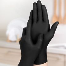 Jn.songs - Gants Jetables 30 Pièces/Sacs Gants Nitrile Taille non Poudrés et Sans Latex Gants Latex Jetables en Tailles Noir - m